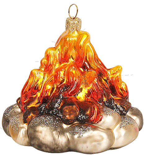 Campfire Blown Glass Ornament