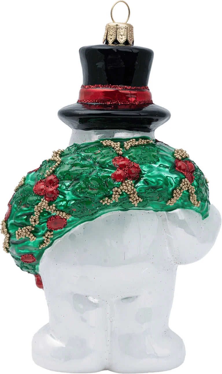 Snowman w/Christmas Wreath