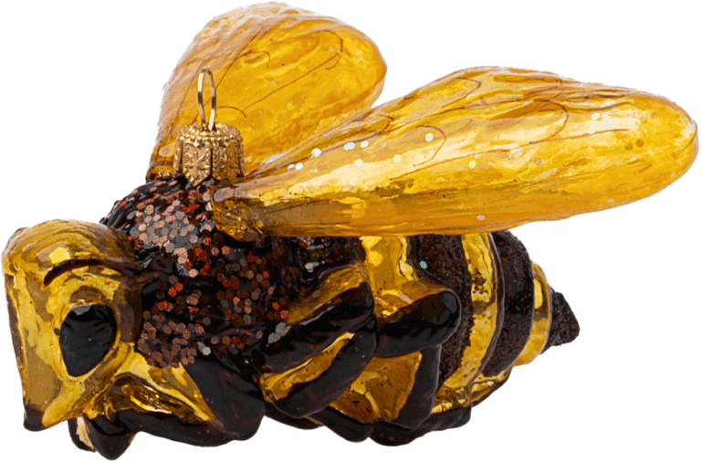 Honey Bee Blown Glass Ornament