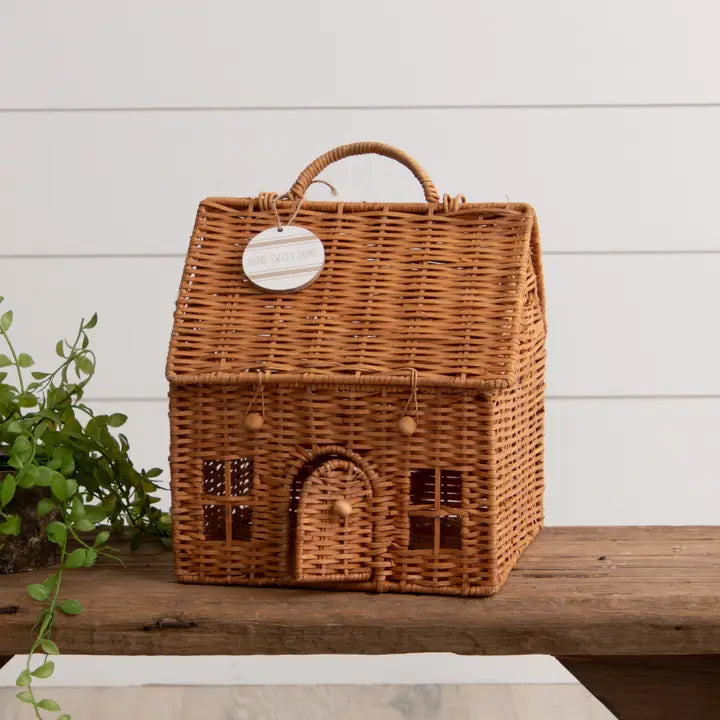 Woven House Basket with Handle (Pc)