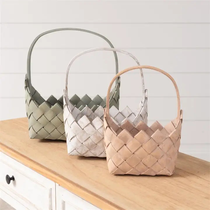 Asst Colors Chipwood Nesting Baskets (Set of 3)