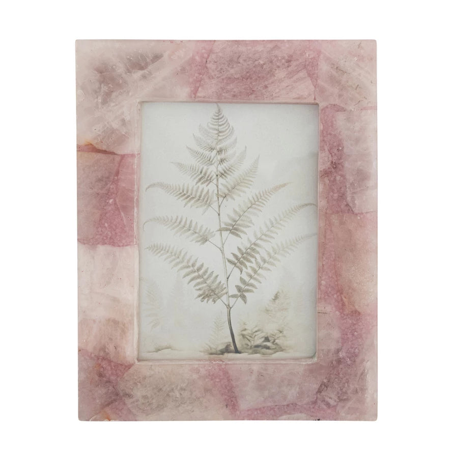 Agate Photo Frame, Pink (Holds 5" x 7" Photo) (Each One Will Vary)