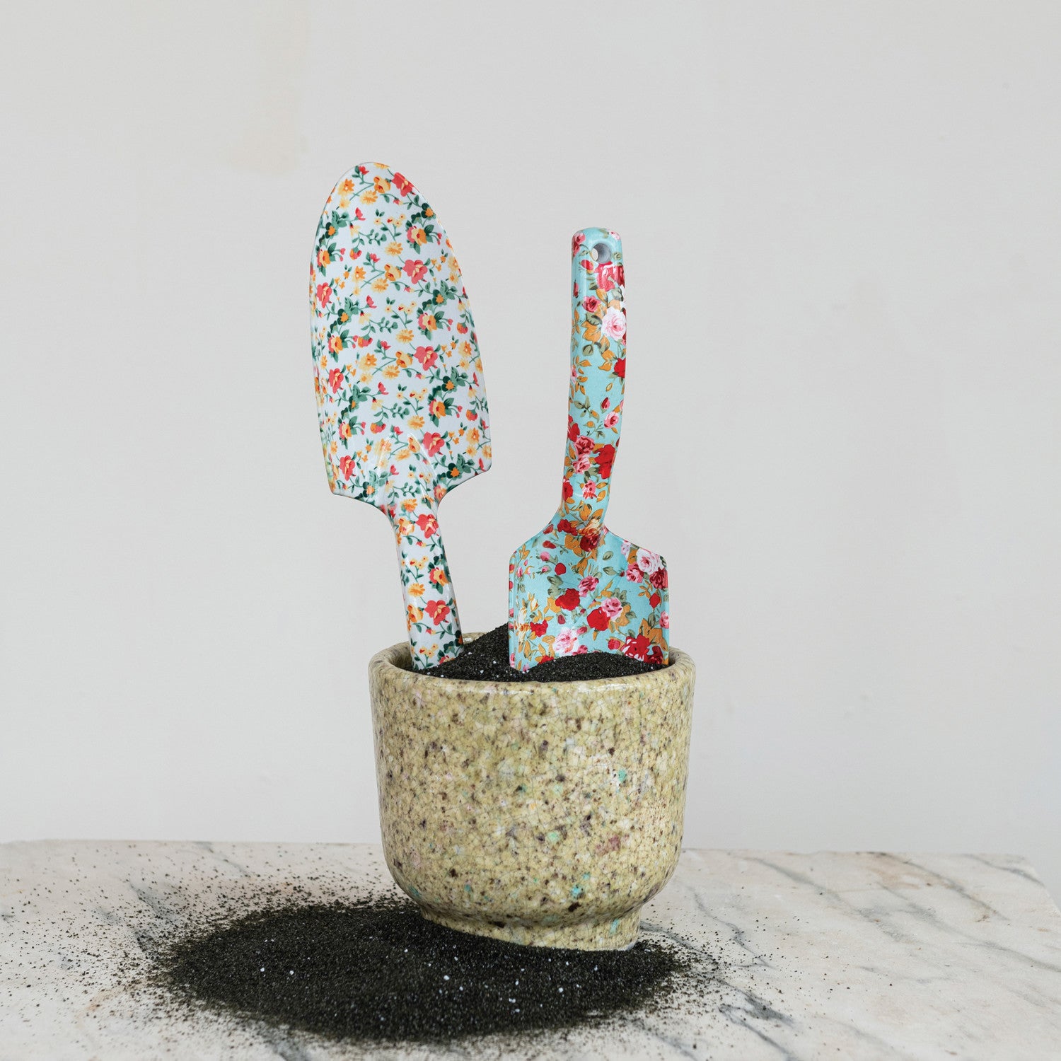 Aluminum Garden Spade with Floral Pattern, 2 Styles