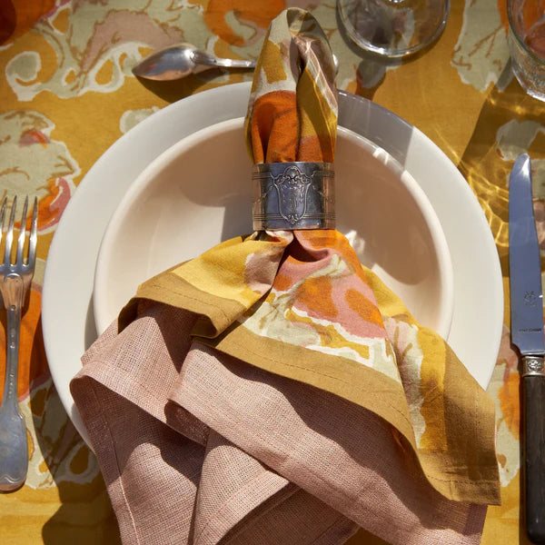 Pumpkin Napkins Orange & Mustard, Set of 6