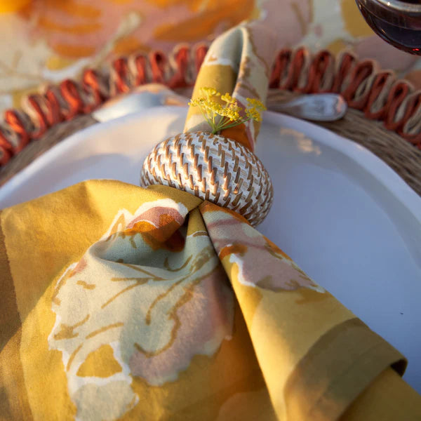 Pumpkin Napkins Orange & Mustard, Set of 6