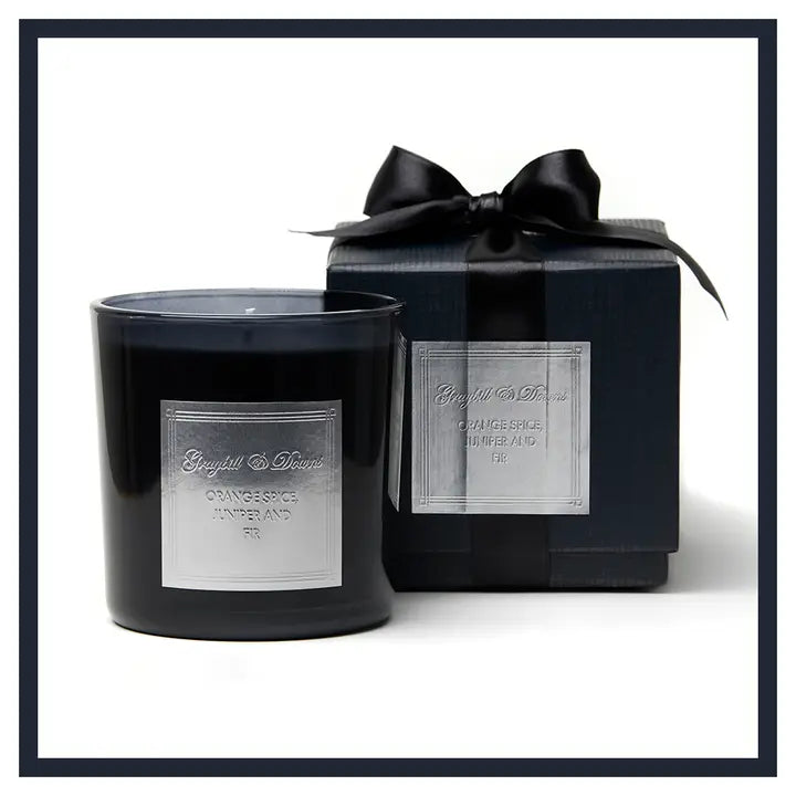 Orange Spice with Juniper and Fir Black Candle