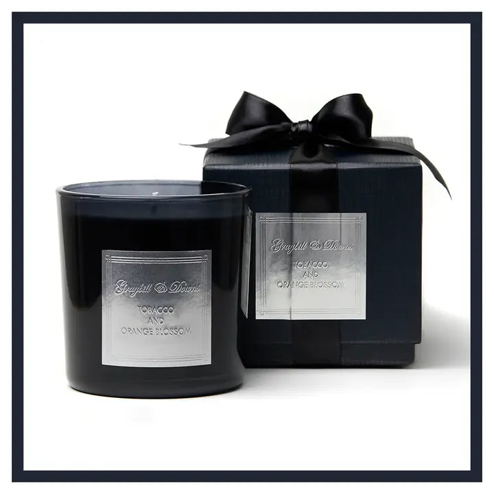 Tobacco and Orange Blossom Black Candle