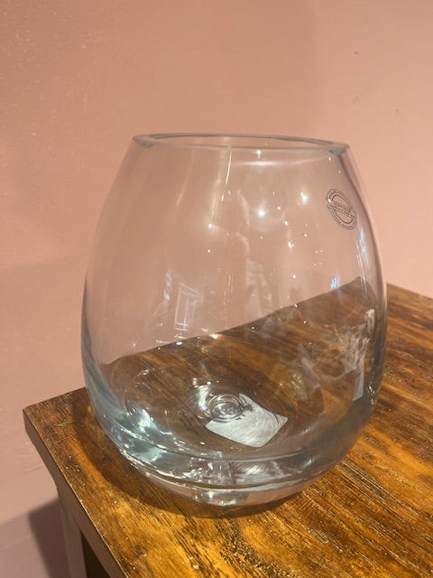 Clear Crystal Glass Flower Vase
