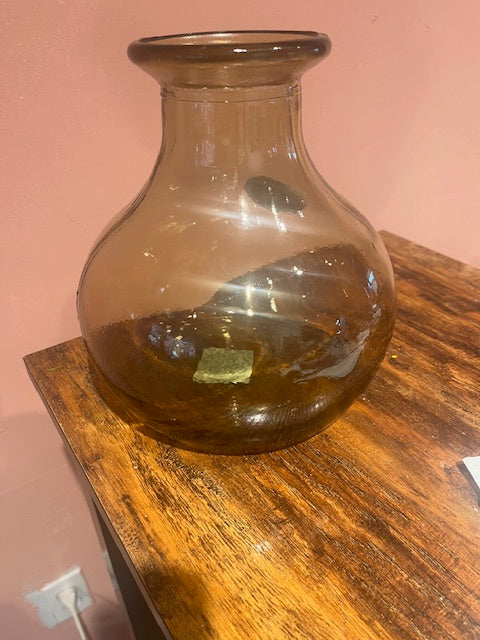 Smoke Glass Bulb shaped Flower Vase