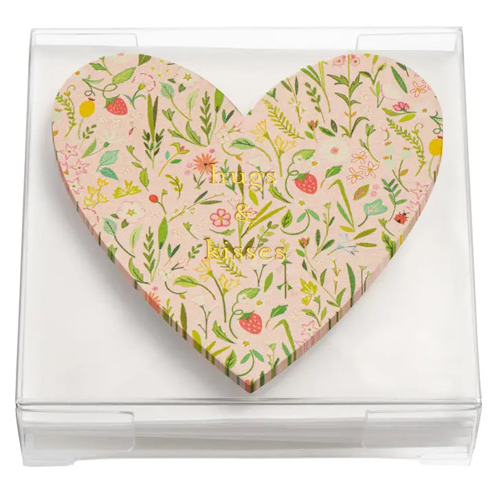 Hugs and Kisses Floral Heart Gift Enclosures Set of 6