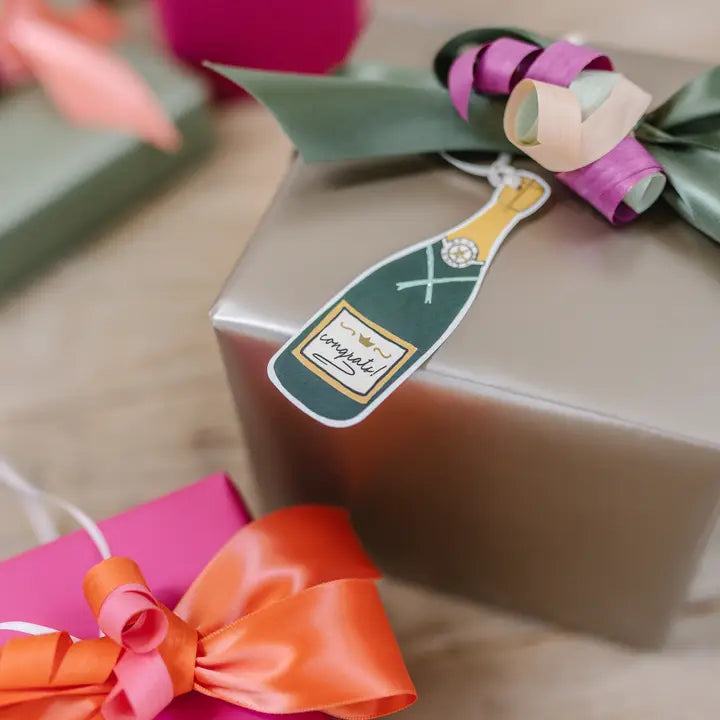 Champagne Bottle Pretty Gift Tag Set of 6