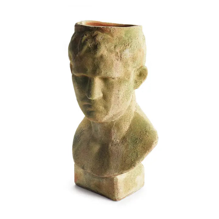 Weathered Garden Male Bust Planter