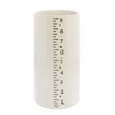 White Ruled Cylinders Vase