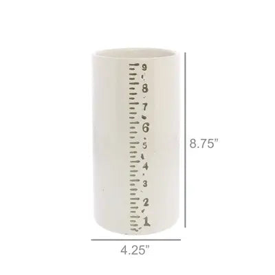 White Ruled Cylinders Vase