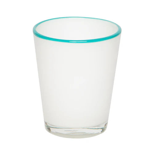 Summer Glass White & Turquoise, Set of 4