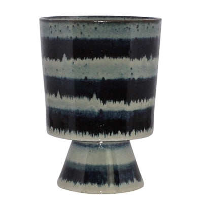 Toku Indigo Stripe Ceramic Chalice