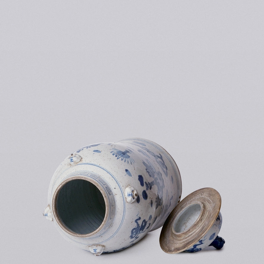 Blue and White Treasures Porcelain Temple Jar