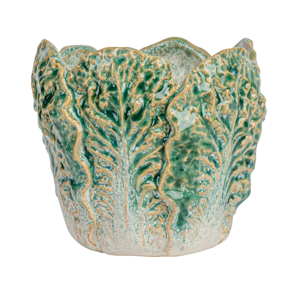 Stoneware Cabbage Shaped Planter