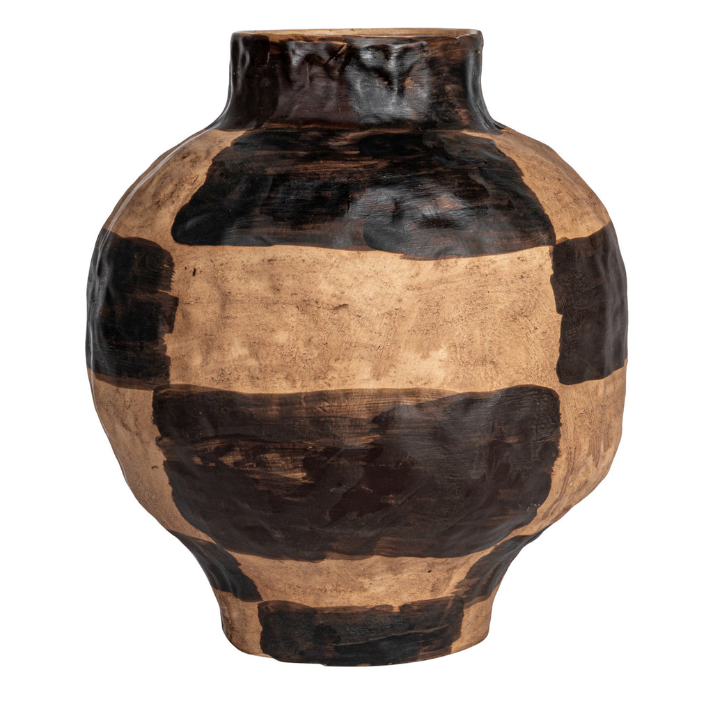 Hand-Painted Textured Stoneware Vase (Each One Will Vary)