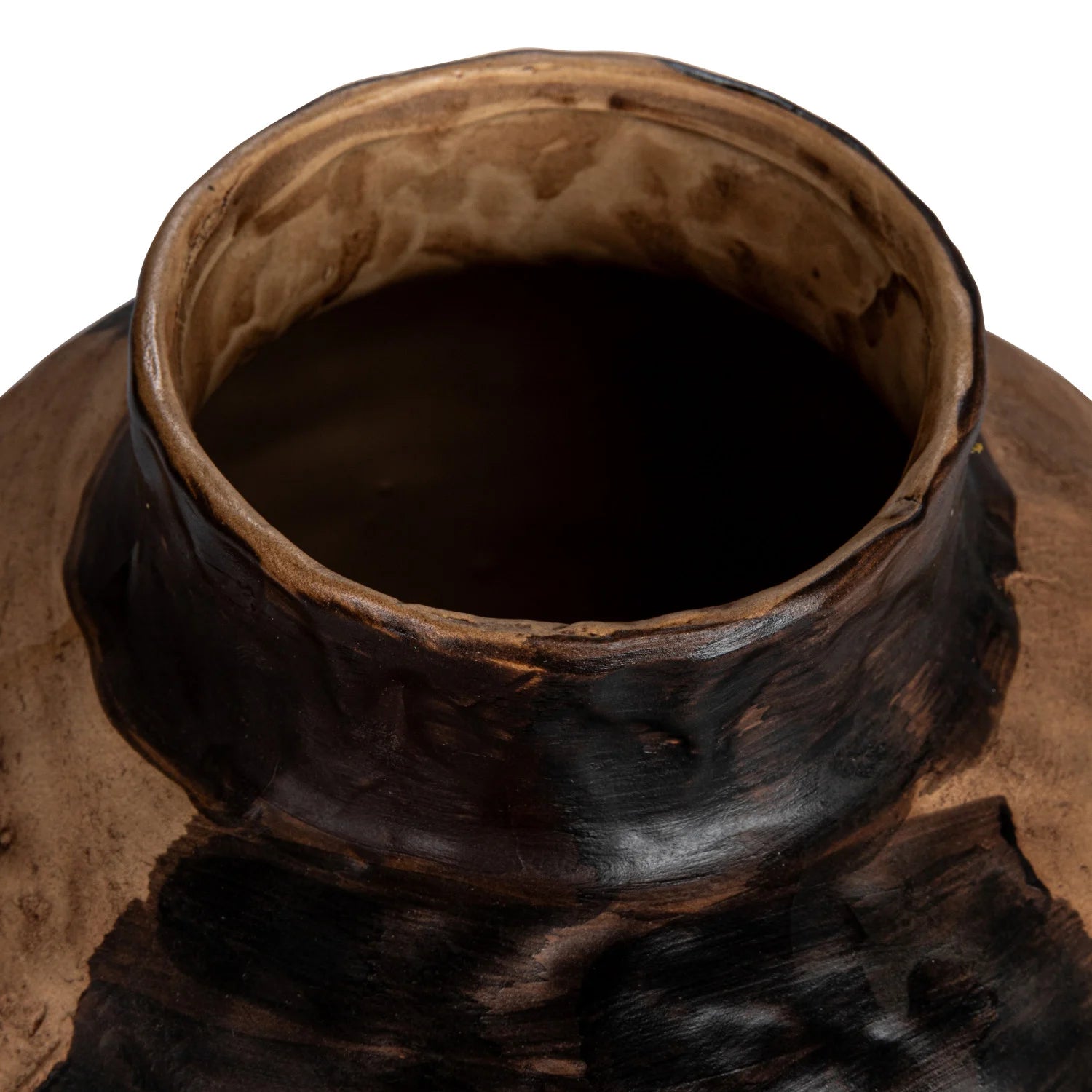 Hand-Painted Textured Stoneware Vase (Each One Will Vary)