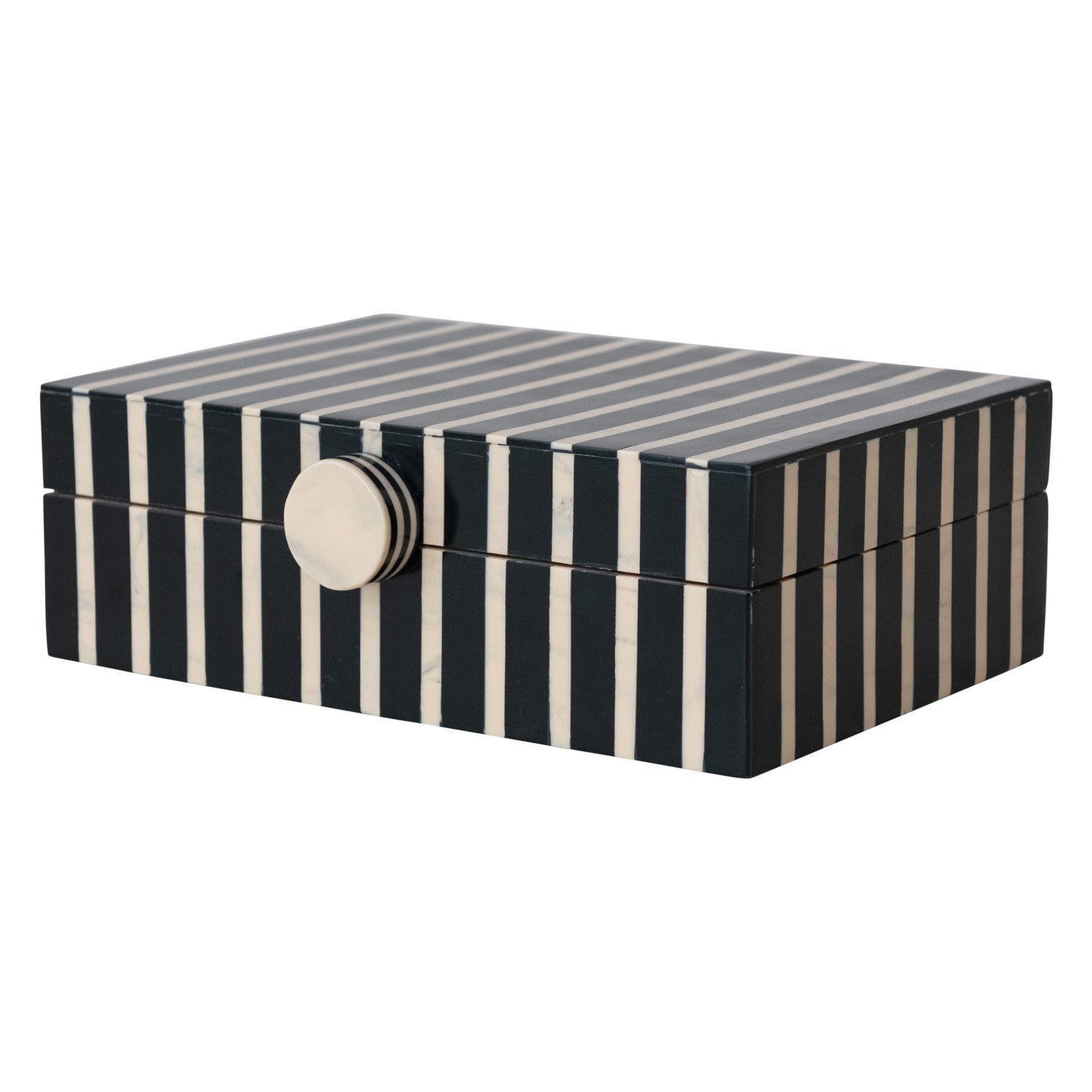 Handmade Mango Wood & Resin Striped Box
