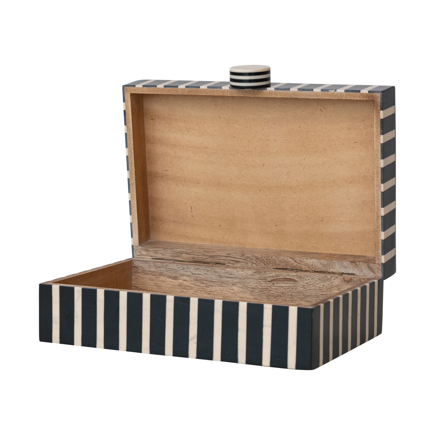 Handmade Mango Wood & Resin Striped Box