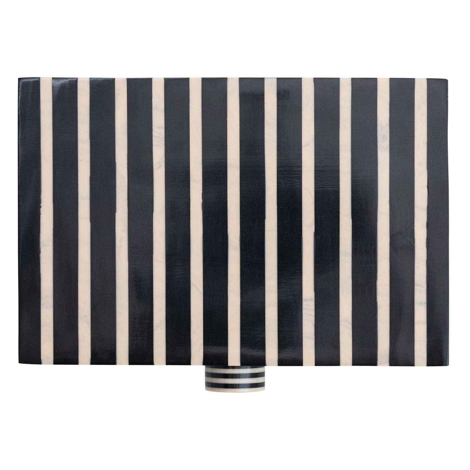 Handmade Mango Wood & Resin Striped Box