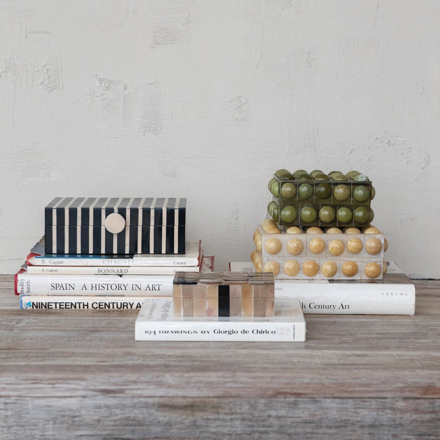 Handmade Mango Wood & Resin Striped Box