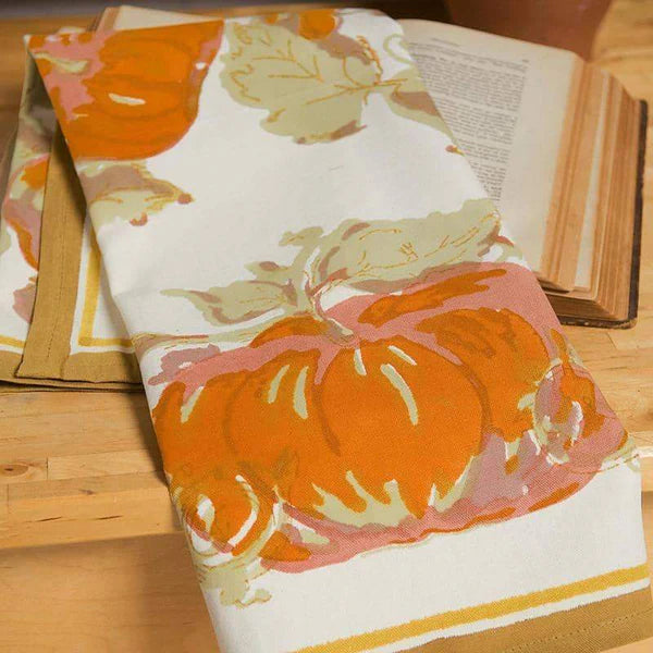 Pumpkin Tea Towel Orange & Mustard